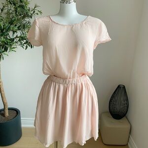 Talula Dusty Blush Pink Cutout Waist Short Sleeve Dress XS